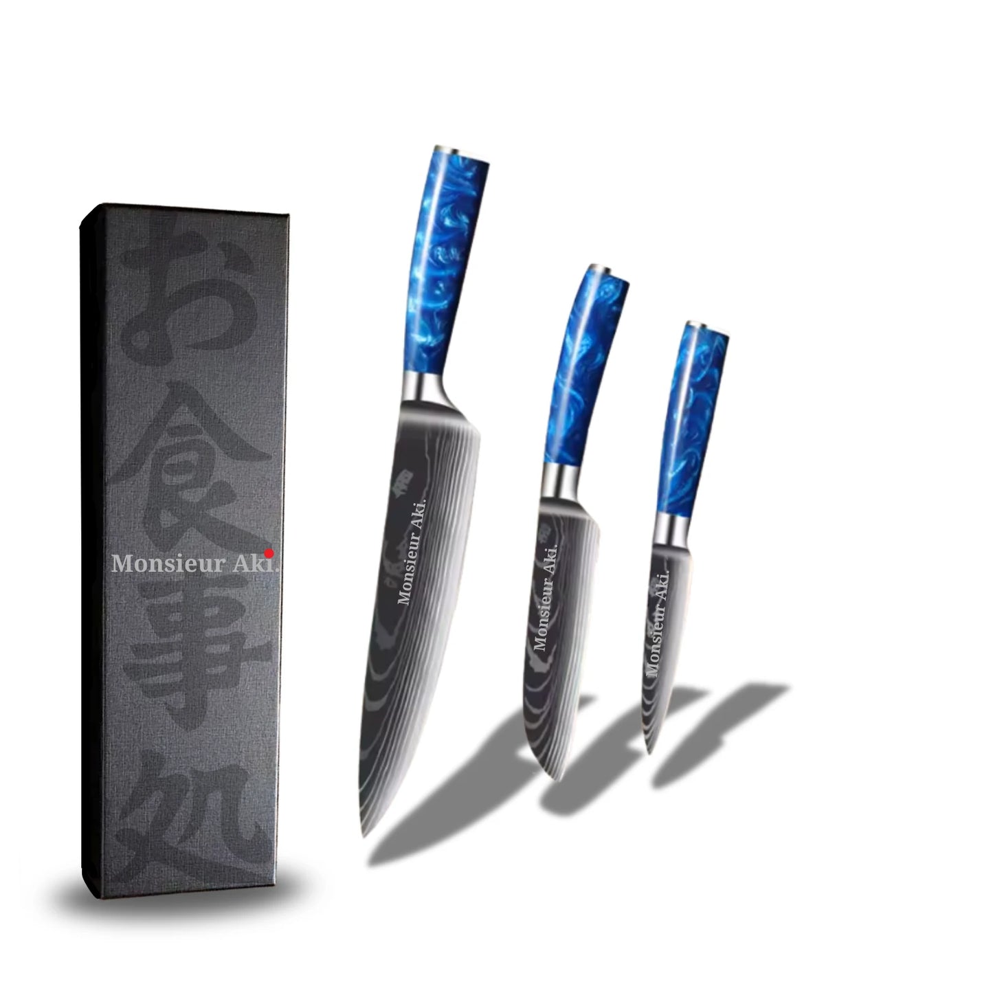 Set de 3 couteaux japonais Monsieur Aki – Osaka – Acier