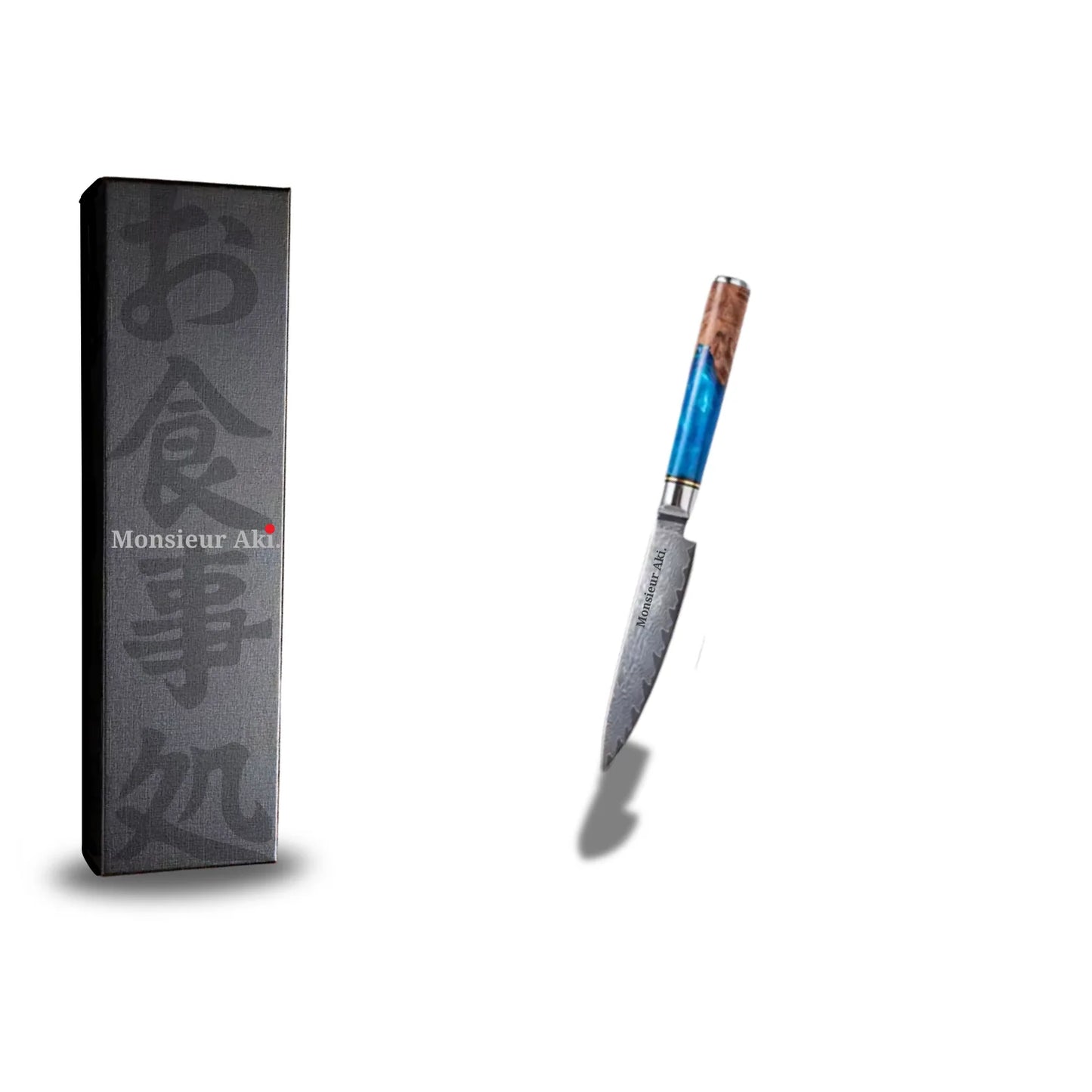 Set de 3 couteaux japonais Monsieur Aki – Kyoto – Acier Damas