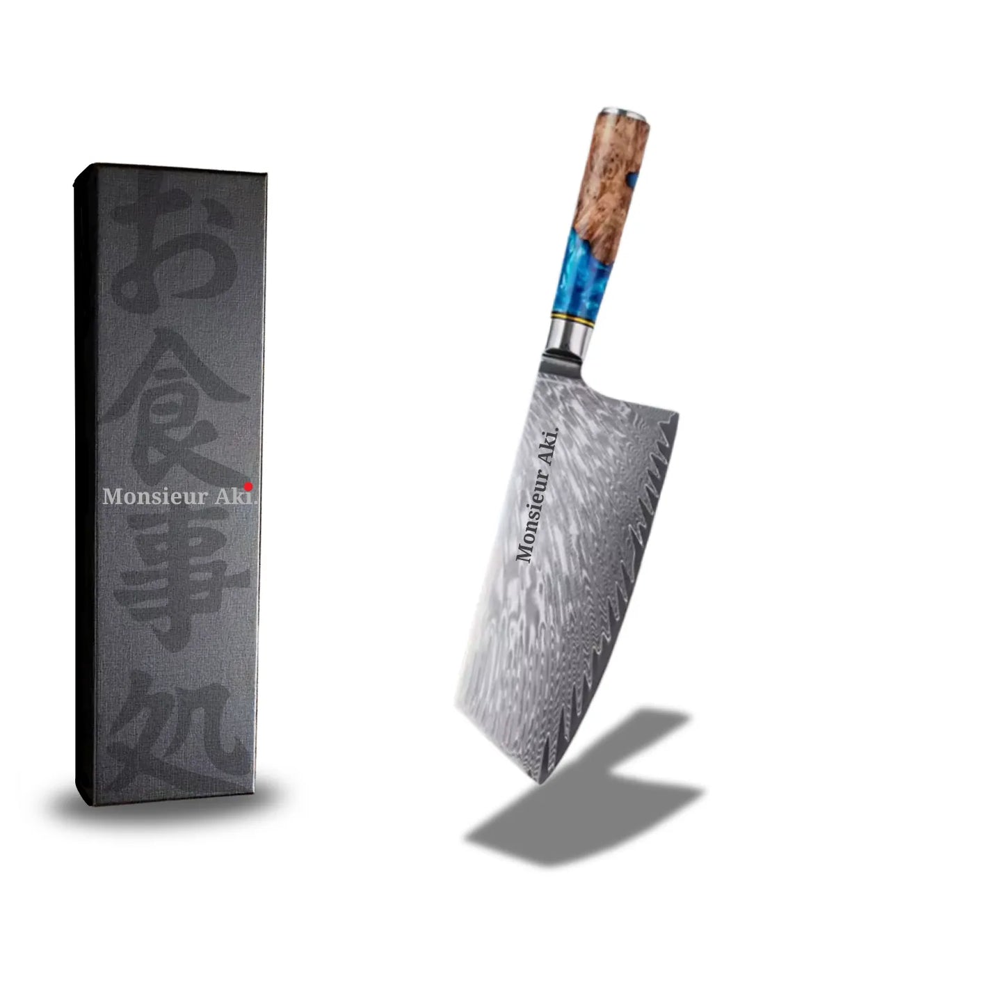 Set de 7 couteaux japonais Monsieur Aki – Kyoto - Acier Damas