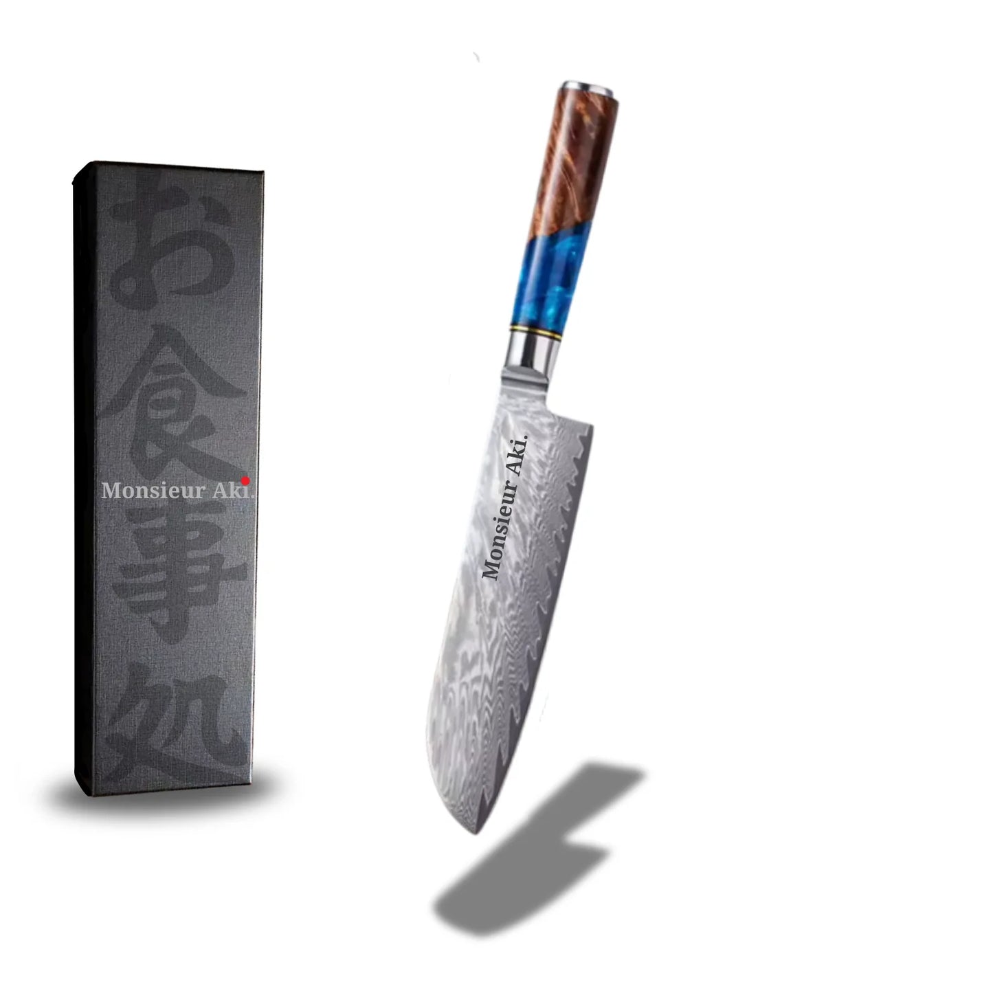 Set de 3 couteaux japonais Monsieur Aki – Kyoto – Acier Damas